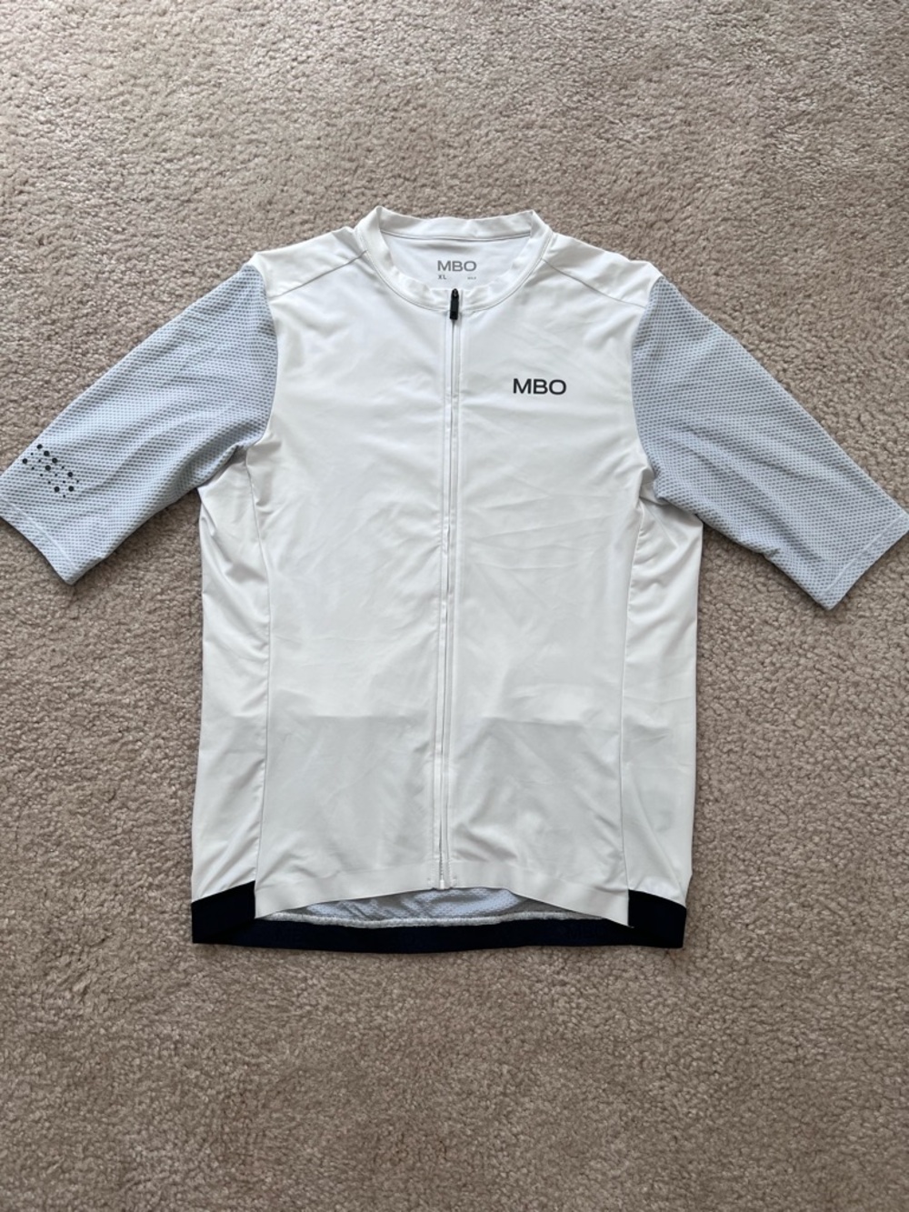 Men’s White & Light Gray Performance Cycling Jersey